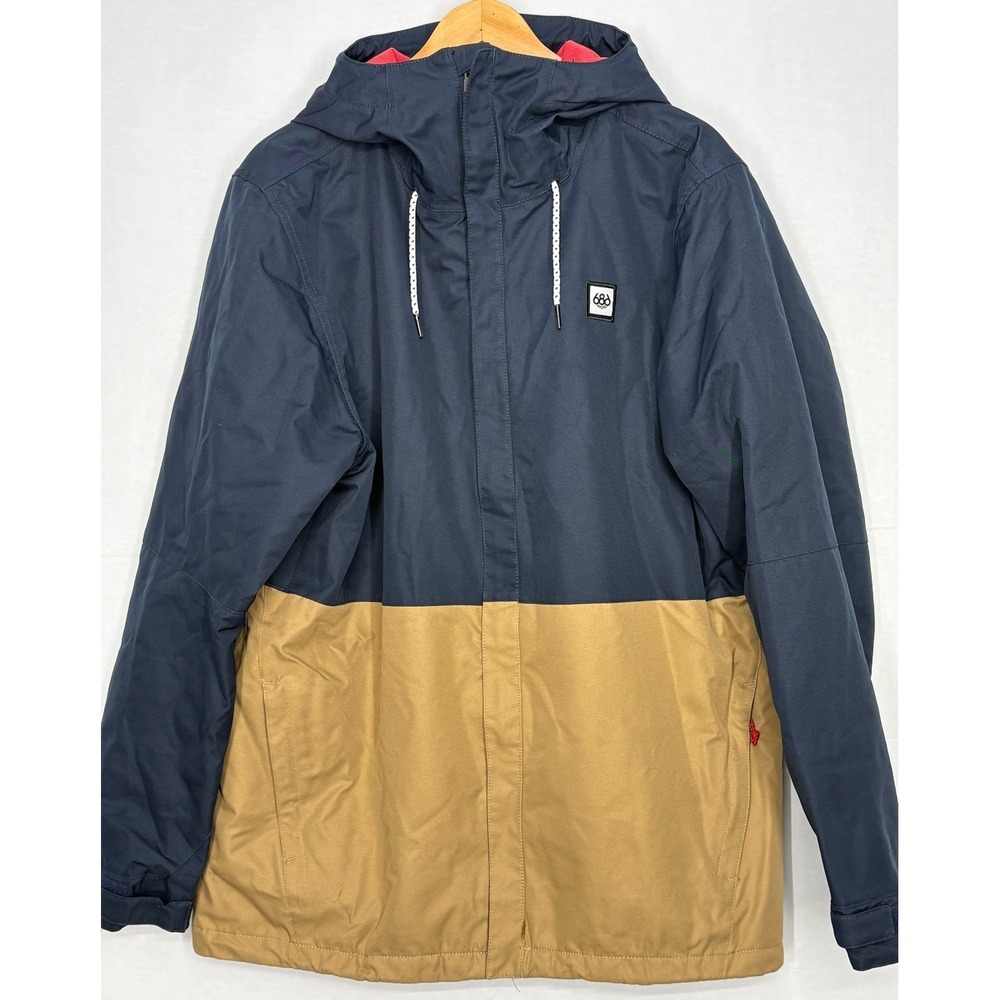 686 Foundation Insulated Jacket Mens Blue Beige Waterproof Thermal‎ Breathable